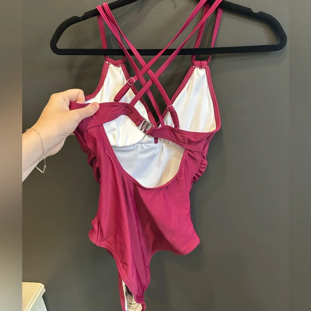 CHARMO | Burgundy One Piece Swimsuit |‎ XS | NWT